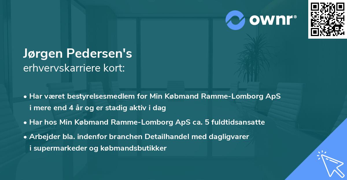 Jørgen Pedersen's erhvervskarriere kort