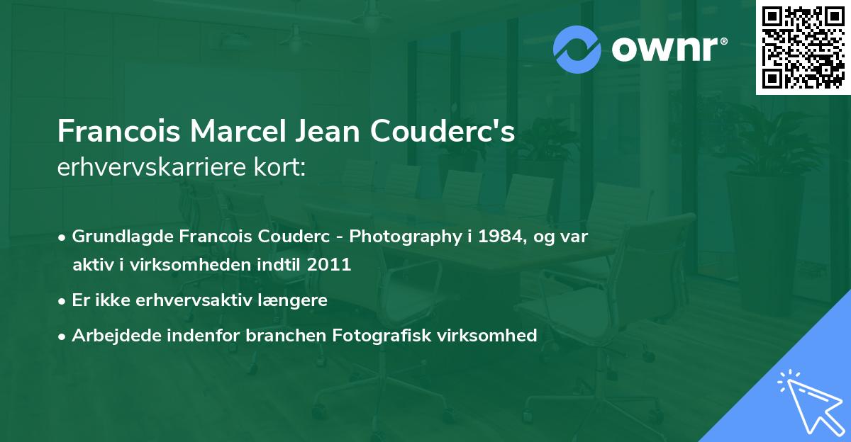 Francois Marcel Jean Couderc's erhvervskarriere kort