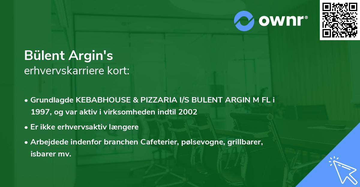 Bülent Argin's erhvervskarriere kort