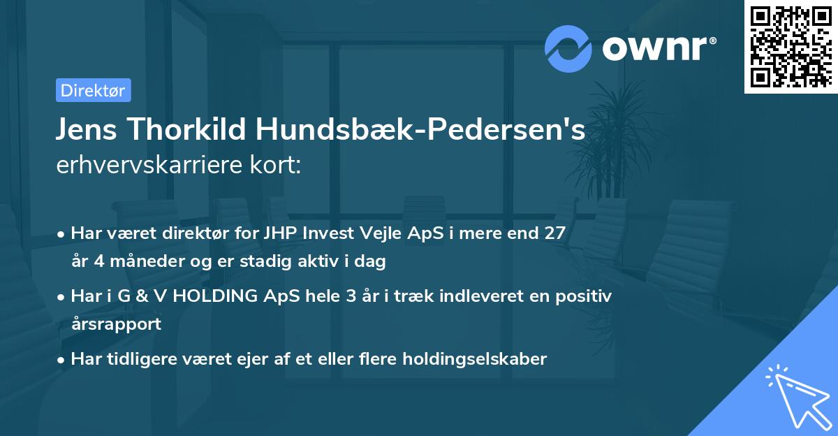 Jens Thorkild Hundsbæk-Pedersen's erhvervskarriere kort