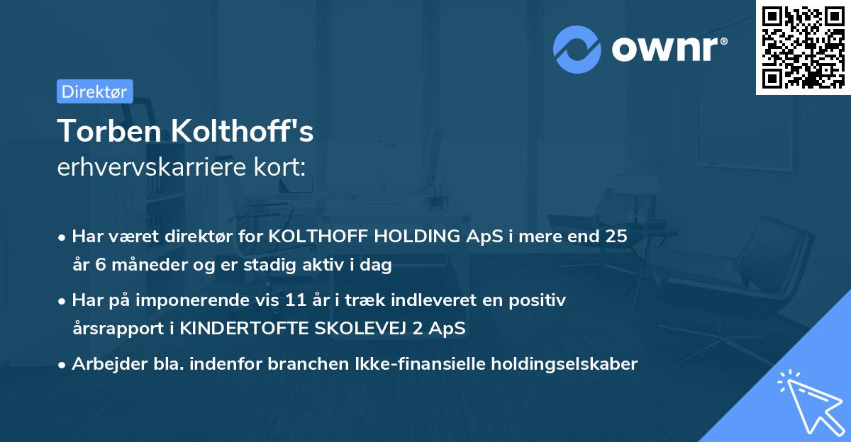 Torben Kolthoff's erhvervskarriere kort