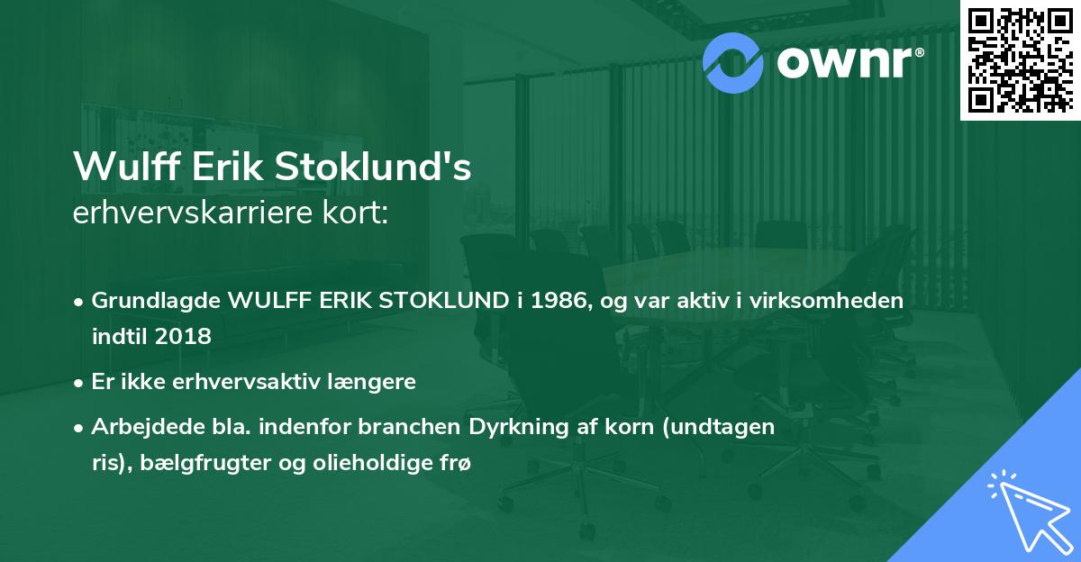 Wulff Erik Stoklund's erhvervskarriere kort