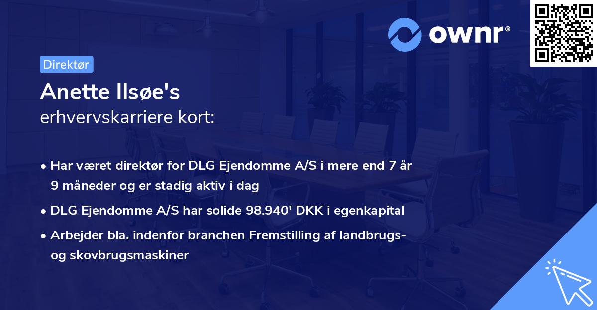 Anette Ilsøe's erhvervskarriere kort