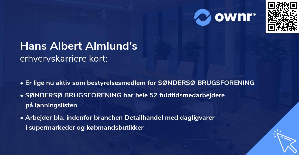 Hans Albert Almlund's erhvervskarriere kort