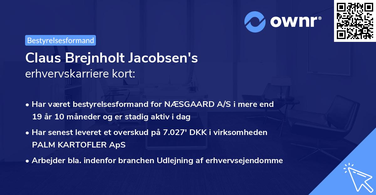Claus Brejnholt Jacobsen's erhvervskarriere kort