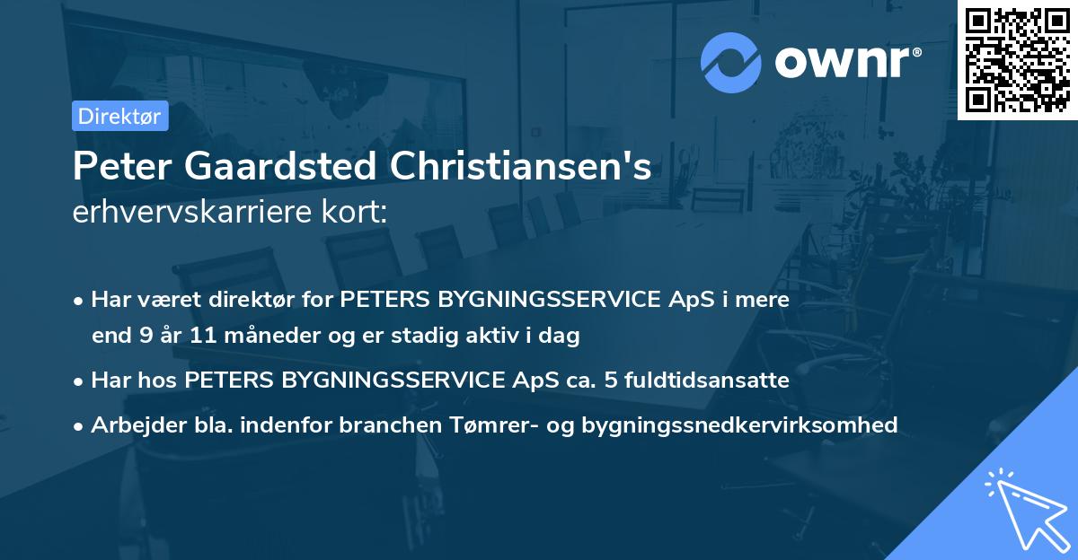 Peter Gaardsted Christiansen's erhvervskarriere kort