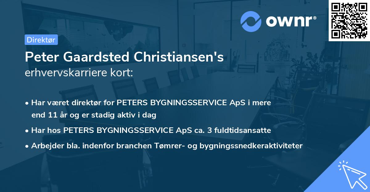 Peter Gaardsted Christiansen's erhvervskarriere kort