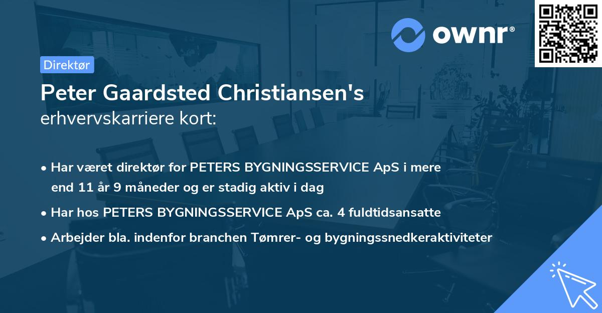 Peter Gaardsted Christiansen's erhvervskarriere kort