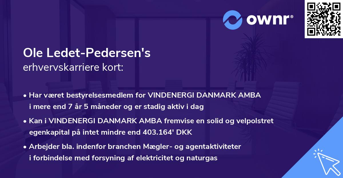 Ole Ledet-Pedersen's erhvervskarriere kort