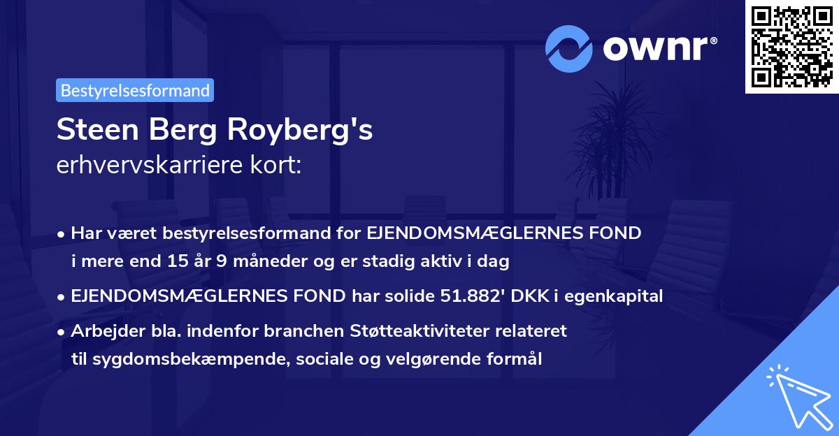 Steen Berg Royberg's erhvervskarriere kort
