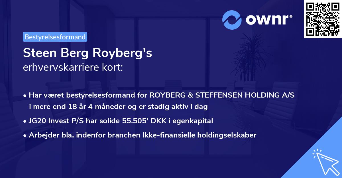 Steen Berg Royberg's erhvervskarriere kort