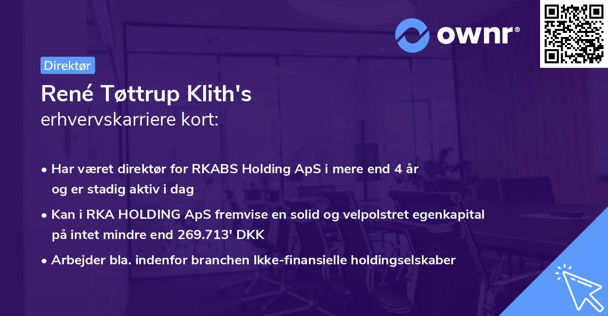 René Tøttrup Klith's erhvervskarriere kort