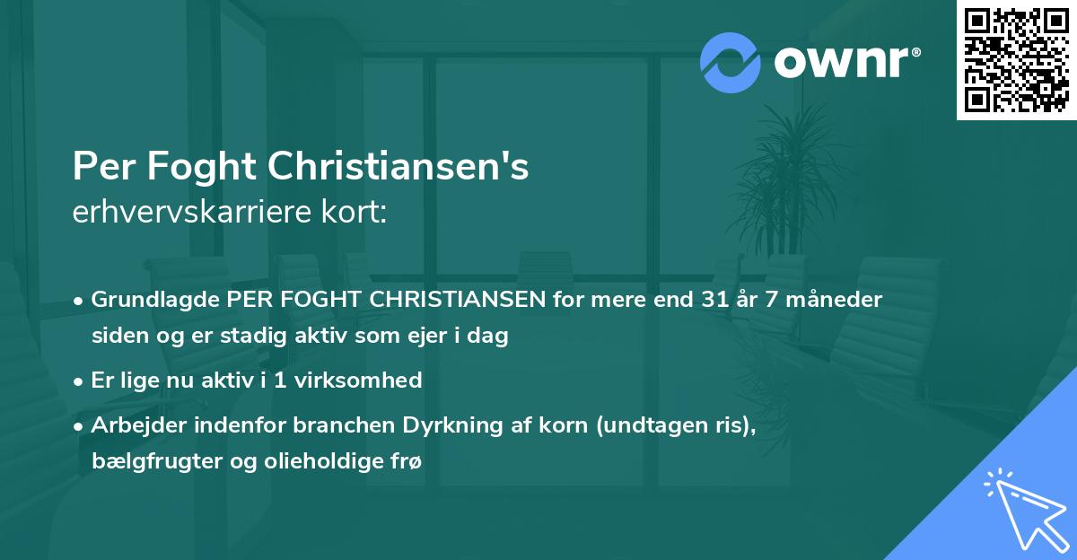 Per Foght Christiansen's erhvervskarriere kort