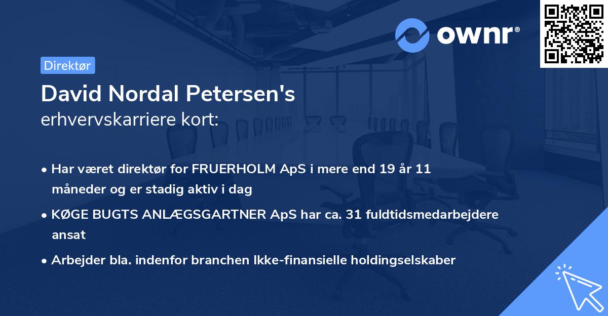 David Nordal Petersen's erhvervskarriere kort