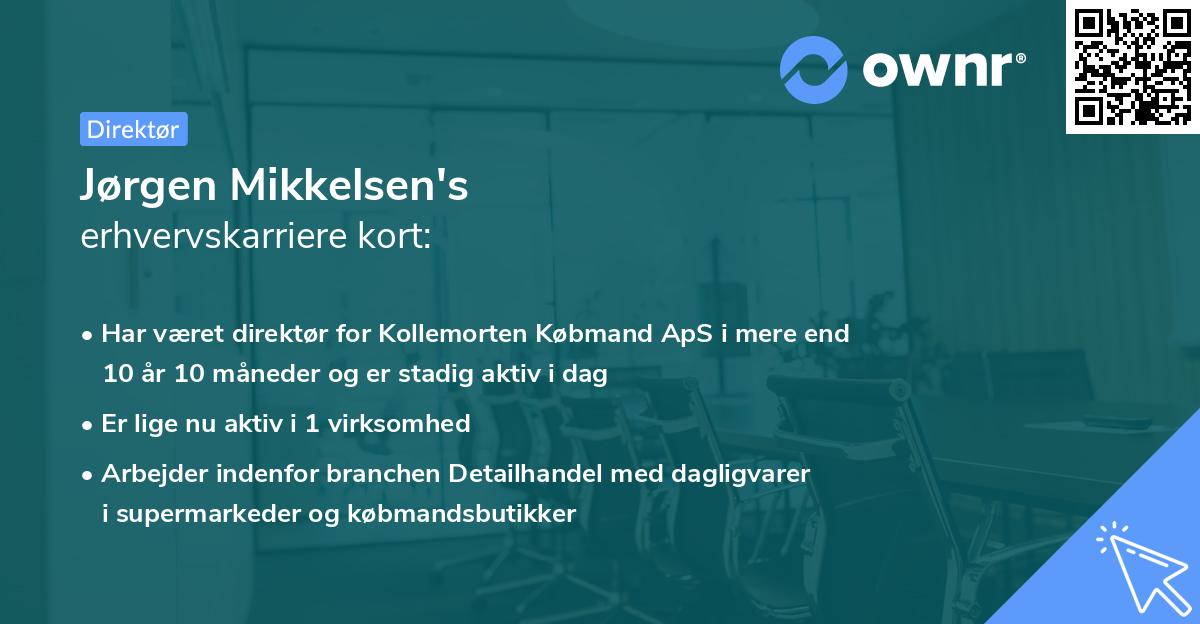 Jørgen Mikkelsen's erhvervskarriere kort