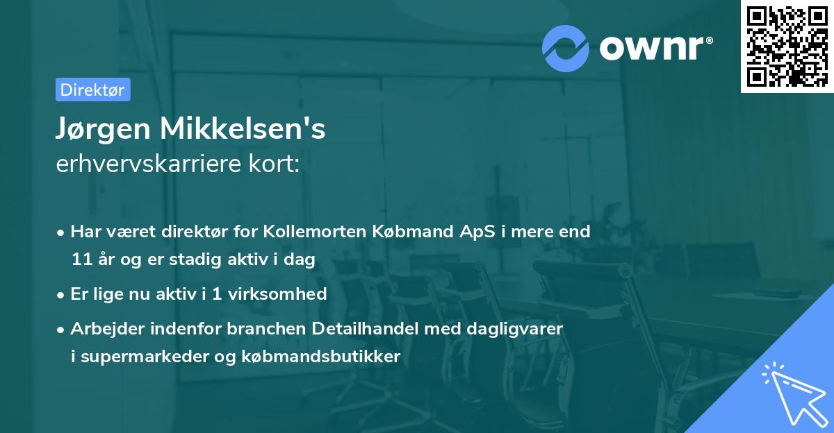 Jørgen Mikkelsen's erhvervskarriere kort