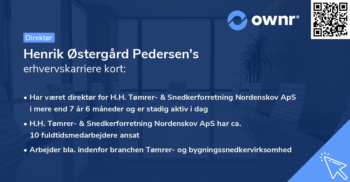 Henrik Østergård Pedersen's erhvervskarriere kort