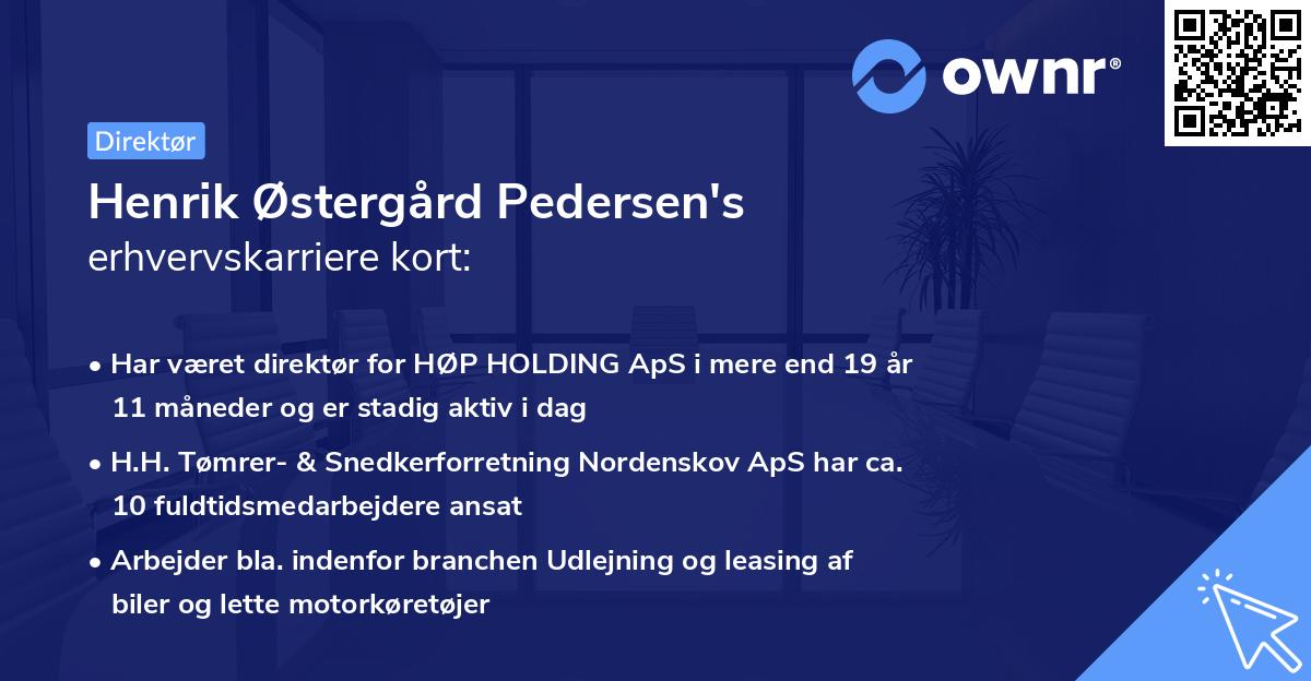 Henrik Østergård Pedersen's erhvervskarriere kort