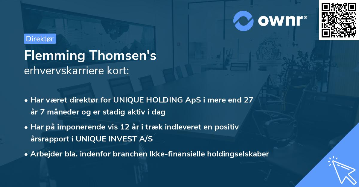Flemming Thomsen's erhvervskarriere kort