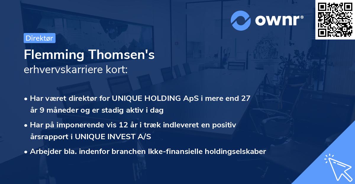 Flemming Thomsen's erhvervskarriere kort