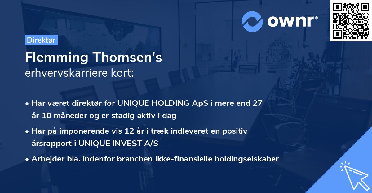 Flemming Thomsen's erhvervskarriere kort