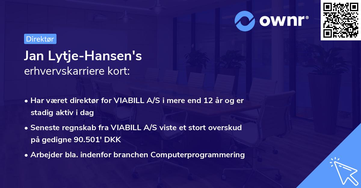 Jan Lytje-Hansen's erhvervskarriere kort
