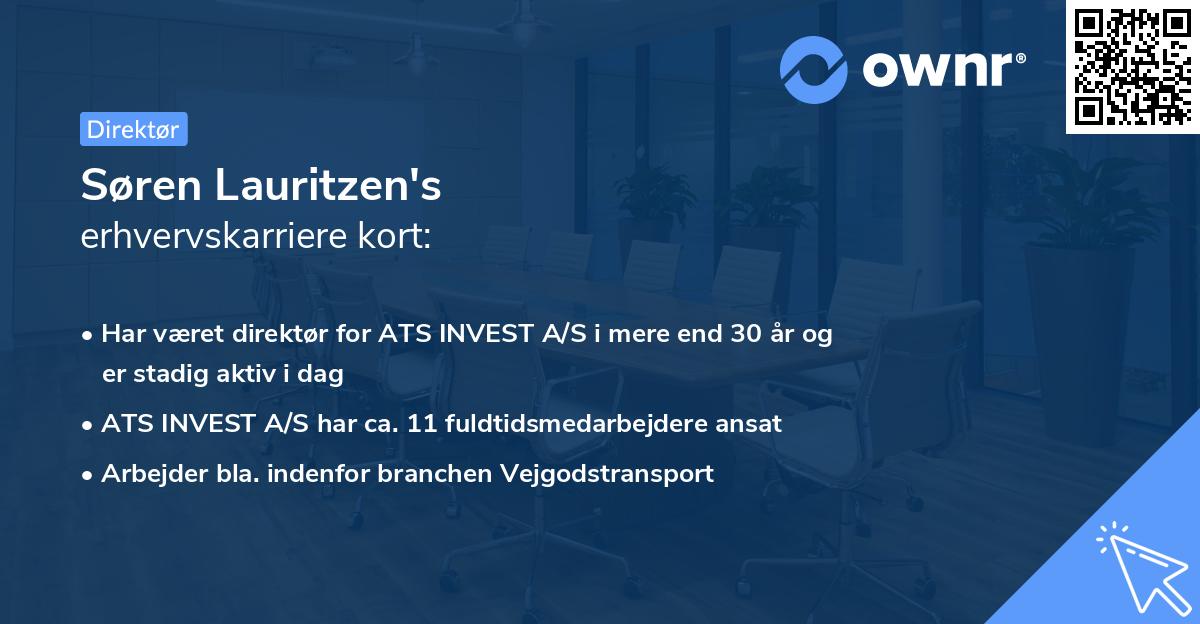Søren Lauritzen's erhvervskarriere kort