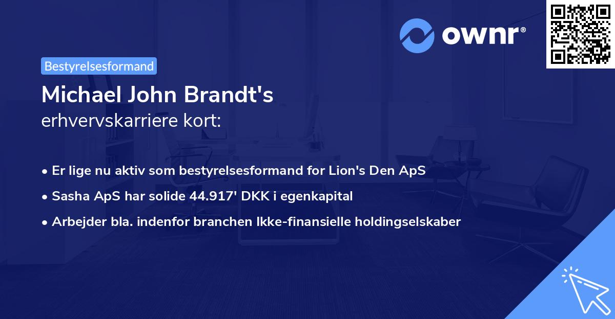 Michael John Brandt's erhvervskarriere kort
