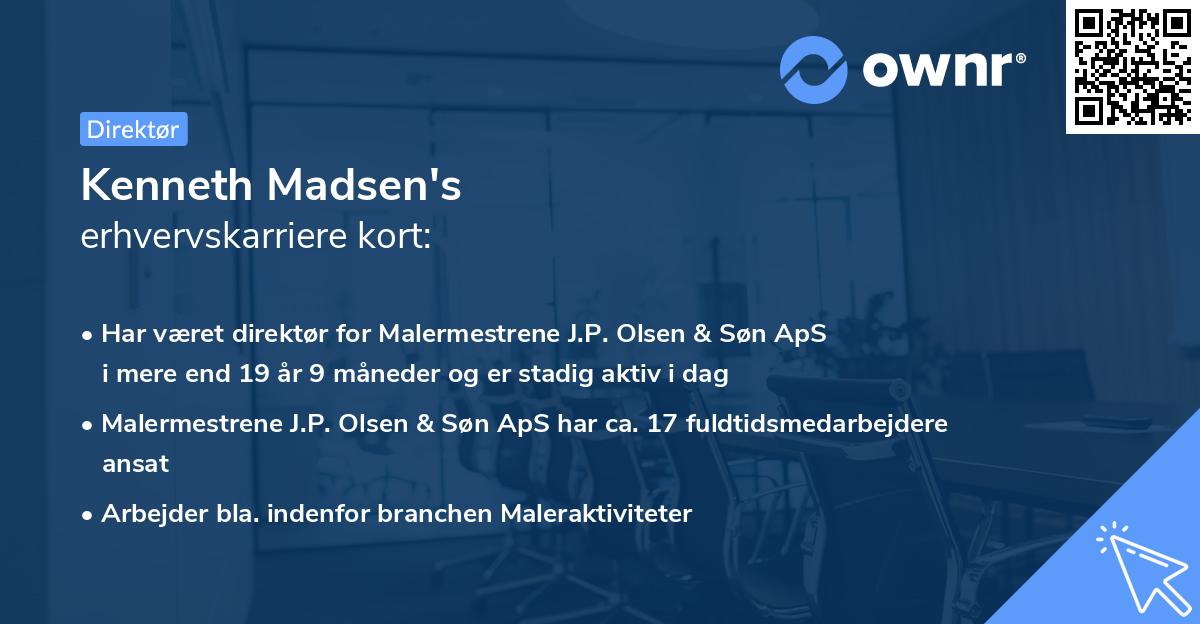 Kenneth Madsen's erhvervskarriere kort