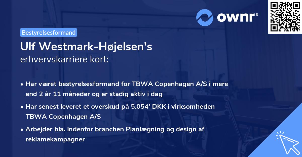 Ulf Westmark-Højelsen's erhvervskarriere kort