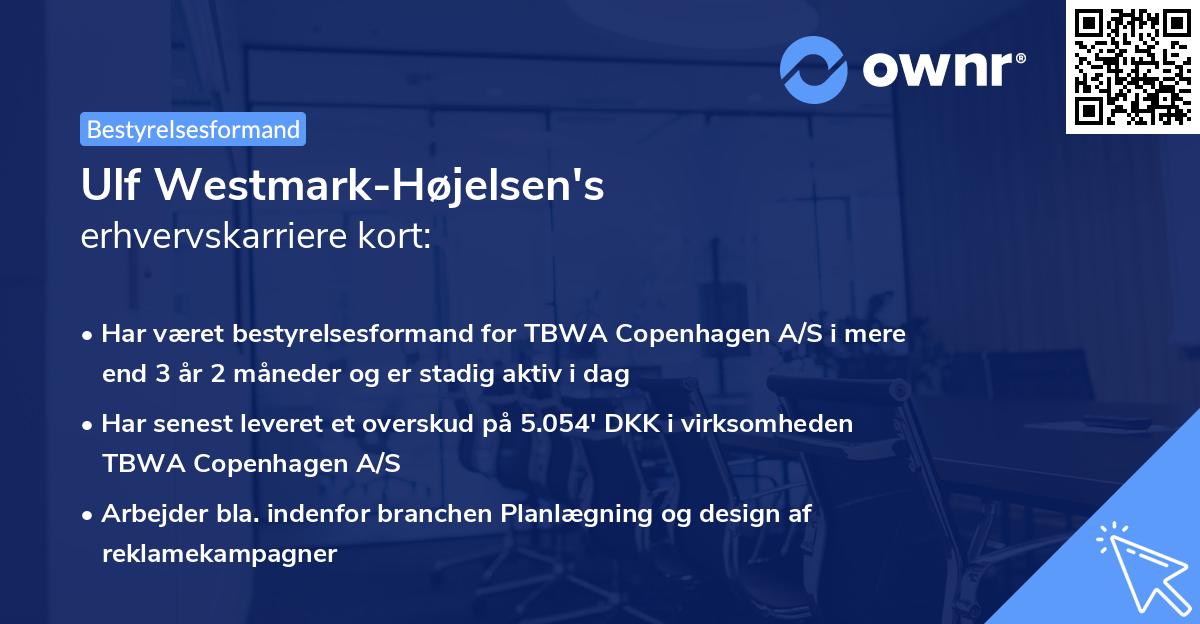 Ulf Westmark-Højelsen's erhvervskarriere kort