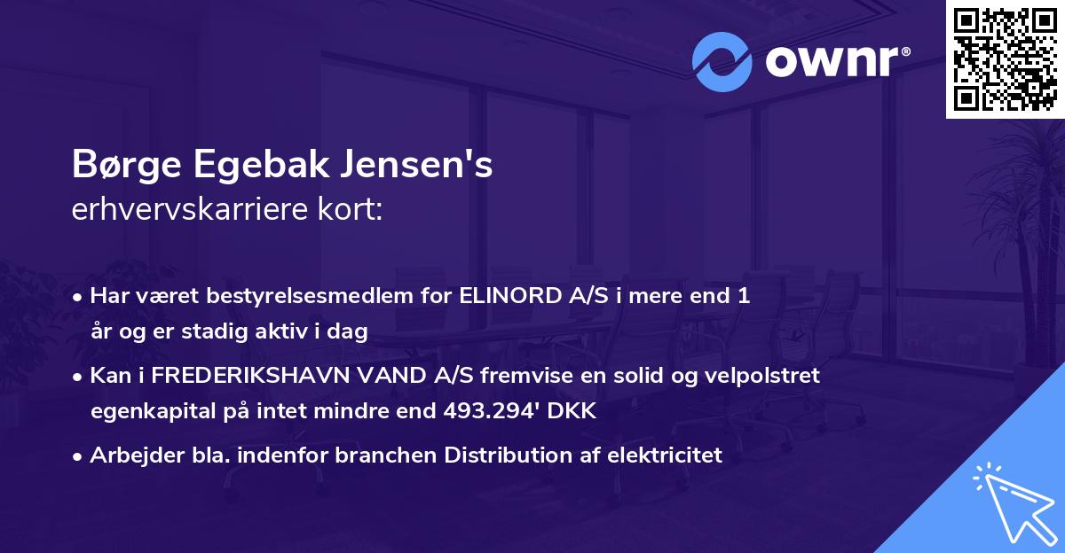 Børge Egebak Jensen's erhvervskarriere kort