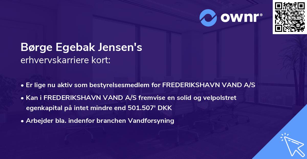 Børge Egebak Jensen's erhvervskarriere kort