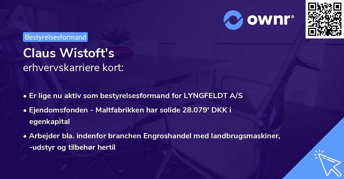 Claus Wistoft's erhvervskarriere kort