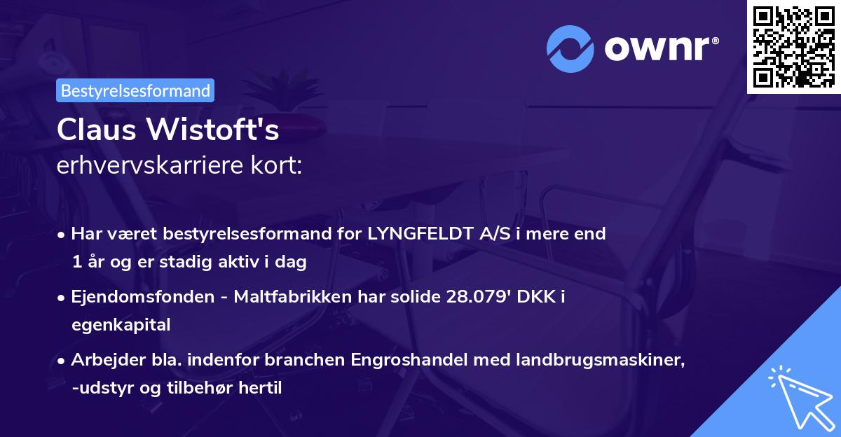 Claus Wistoft's erhvervskarriere kort