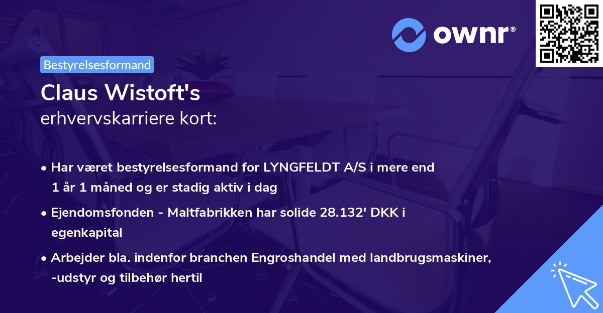 Claus Wistoft's erhvervskarriere kort