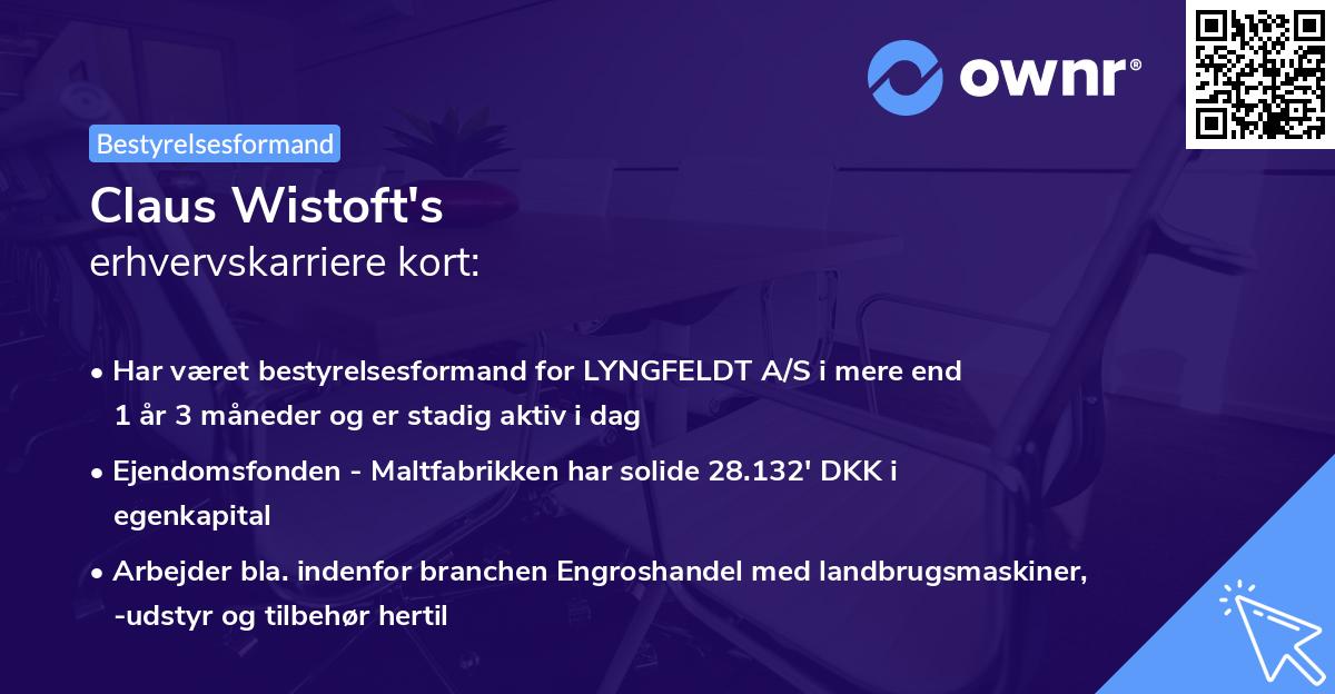 Claus Wistoft's erhvervskarriere kort