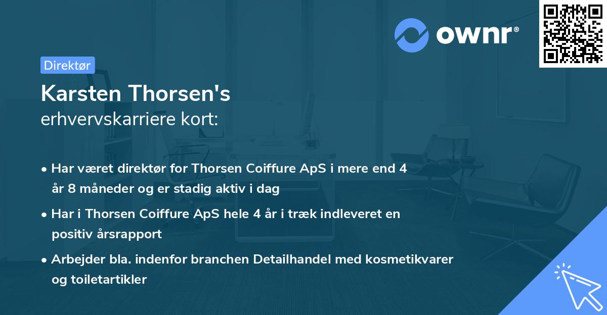 Karsten Thorsen's erhvervskarriere kort