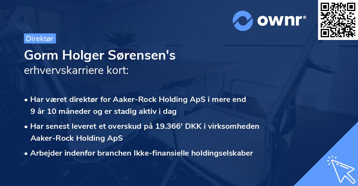 Gorm Holger Sørensen's erhvervskarriere kort