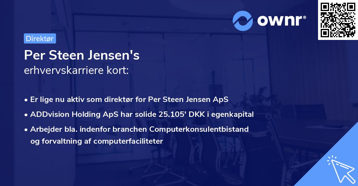 Per Steen Jensen's erhvervskarriere kort