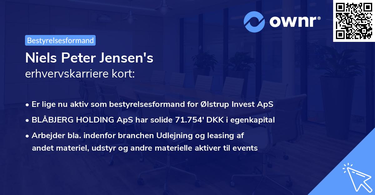 Niels Peter Jensen's erhvervskarriere kort