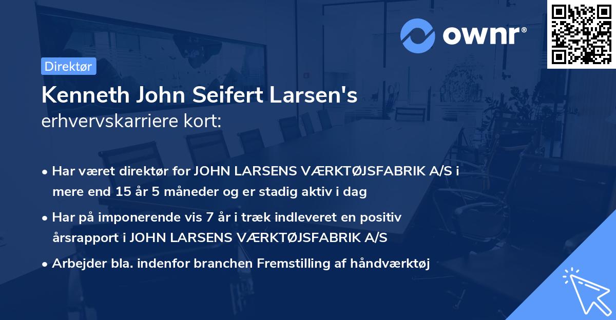 Kenneth John Seifert Larsen's erhvervskarriere kort