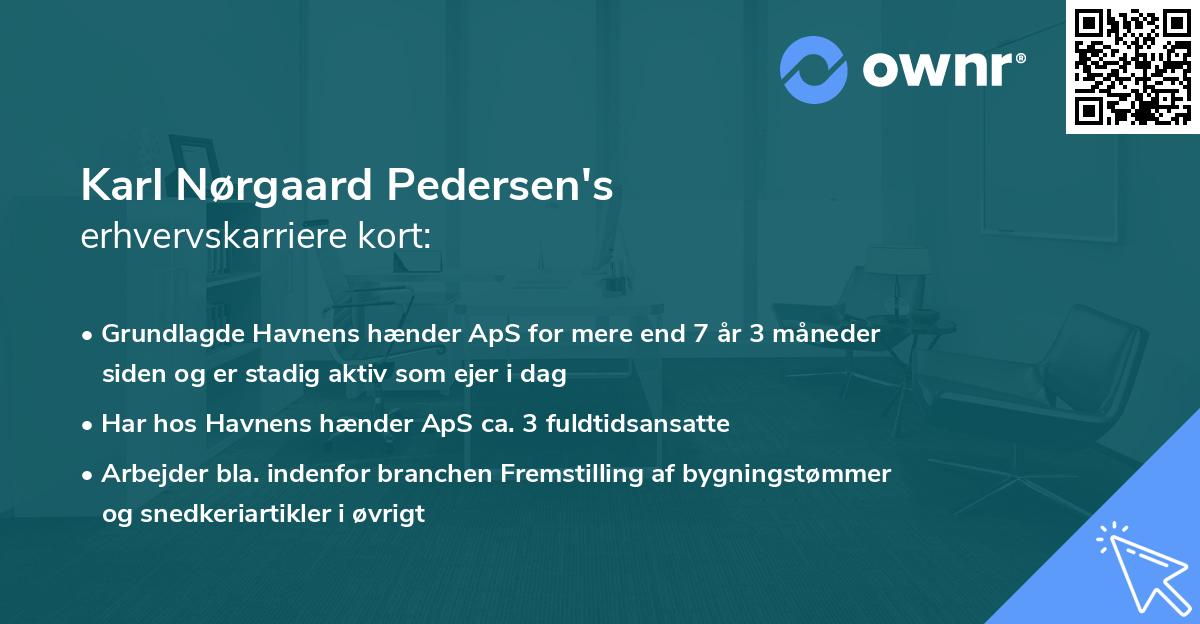 Karl Nørgaard Pedersen's erhvervskarriere kort