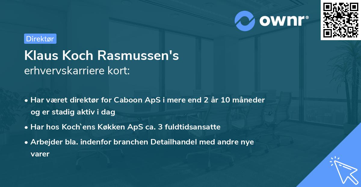 Klaus Koch Rasmussen's erhvervskarriere kort