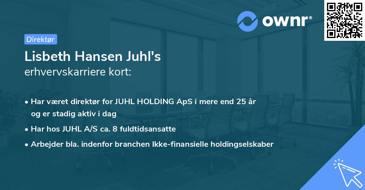 Lisbeth Hansen Juhl's erhvervskarriere kort