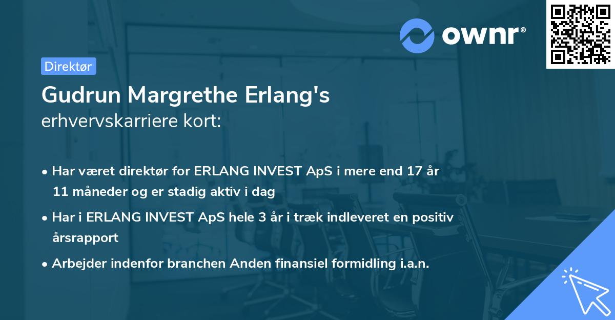 Gudrun Margrethe Erlang's erhvervskarriere kort