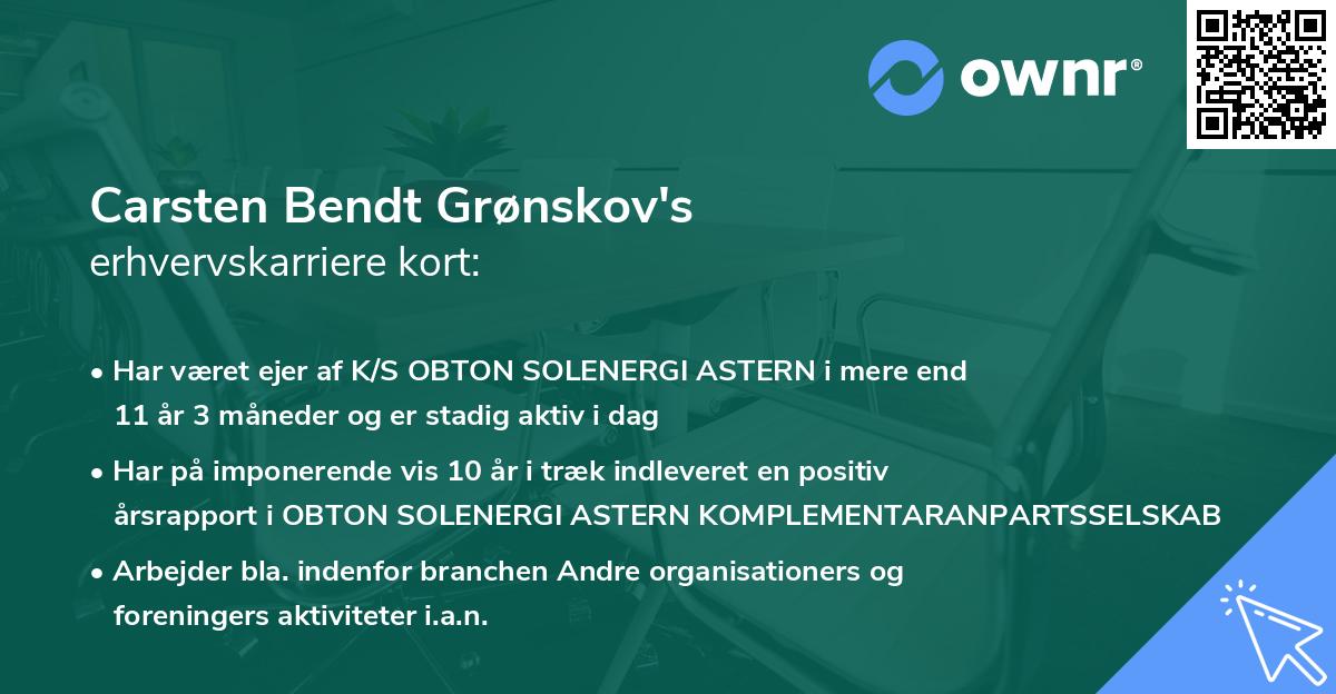 Carsten Bendt Grønskov's erhvervskarriere kort