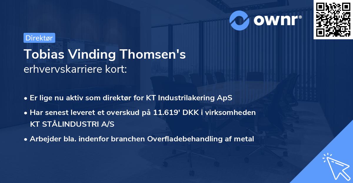 Tobias Vinding Thomsen's erhvervskarriere kort