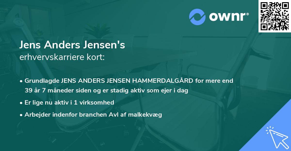 Jens Anders Jensen's erhvervskarriere kort