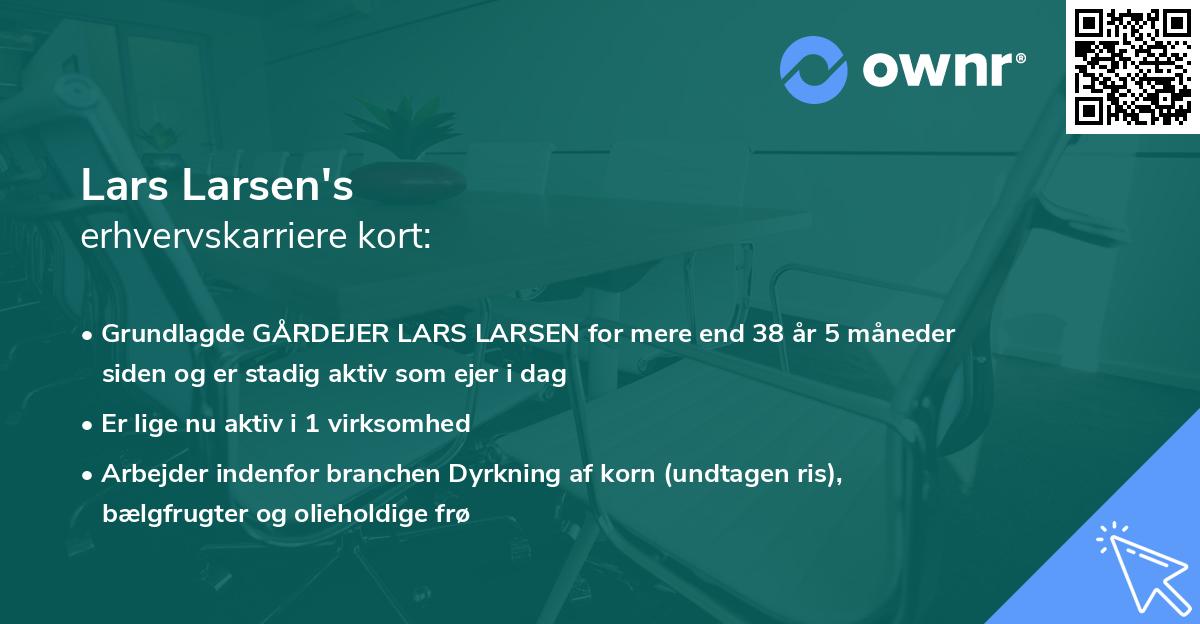 Lars Larsen's erhvervskarriere kort